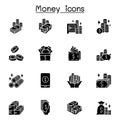 Money, cash, currency & coin icons set vector illustration graphic design Royalty Free Stock Photo