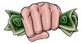 Money Cash Fist Hand Comic Pop Art Cartoon