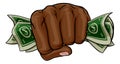 Money Cash Fist Hand Comic Pop Art Cartoon Royalty Free Stock Photo