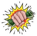 Money Cash Fist Hand Comic Pop Art Cartoon