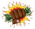 Money Cash Fist Hand Comic Pop Art Cartoon