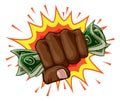 Money Cash Fist Hand Comic Pop Art Cartoon Royalty Free Stock Photo