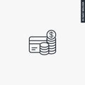 Money, cash, linear style sign for mobile concept and web design