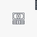 Money, cash, linear style sign for mobile concept and web design