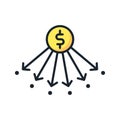 Money Cash Management Icon Color Illustration Design