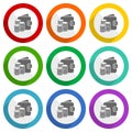 Money, cash, wallet, business vector icons, set of colorful flat design buttons for webdesign and mobile applications Royalty Free Stock Photo