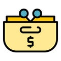 Money cash wallet icon vector flat