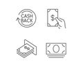 Money, Cashback and ATM line icons.