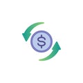 Money cashback flat icon