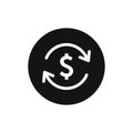 Money change, currency conversion vector icon