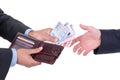 Money changing hands Royalty Free Stock Photo