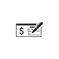 Money Check Business Icon. Flat Design