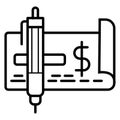 Money check vector icon, bank money Royalty Free Stock Photo