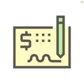 Money check vector icon Royalty Free Stock Photo