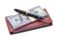 Money Checkbook and Pen Royalty Free Stock Photo