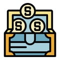 Money chest icon color outline vector Royalty Free Stock Photo