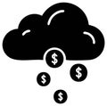 Money Cloud Raining Dollars Icon Financial Success Graphic Royalty Free Stock Photo