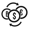 Money coin exchange icon, simple style