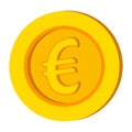Money coin icon. Euro coin sign. Vector Royalty Free Stock Photo