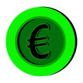 Money coin icon. Euro coin sign. Vector Royalty Free Stock Photo
