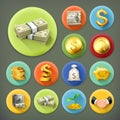 Money and coins, business and finance illustration Royalty Free Stock Photo
