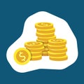 Money coins in trendy flat style vector illustration. Royalty Free Stock Photo