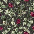 Money colorful seamless pattern Royalty Free Stock Photo