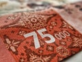 Money commemorating Indonesias 75th year of independence Royalty Free Stock Photo