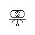 money, commotion line icon on white background