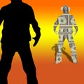 Money competition cowboy showdown duel dollars Royalty Free Stock Photo