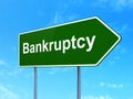 Money concept: Bankruptcy on road sign background Royalty Free Stock Photo