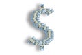 DOLLAR SIGN Cash made from Stacks of one hundred dollar bills. Money concept Royalty Free Stock Photo