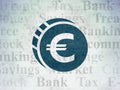 Money concept: Euro Coin on Digital Data Paper background Royalty Free Stock Photo