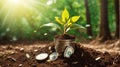 money concept finance sunshine nature Royalty Free Stock Photo