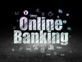 Money concept: Online Banking in grunge dark room Royalty Free Stock Photo