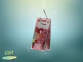 Money concept illustration, indonesian rupiah money paper on fish hook