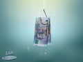 Money concept illustration,south african rand money paper on fish hook Royalty Free Stock Photo