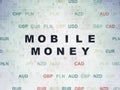 Money concept: Mobile Money on Digital Data Paper background Royalty Free Stock Photo