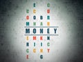Money concept: Money in Crossword Puzzle Royalty Free Stock Photo