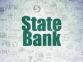 Money concept: State Bank on Digital Data Paper background Royalty Free Stock Photo