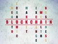 Money concept: word Blockchain in Crossword Puzzle Royalty Free Stock Photo