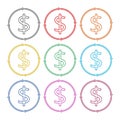 Money convert icon, color icons set