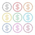 Money convert icon, color icons set