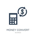 money convert icon in trendy design style. money convert icon isolated on white background. money convert vector icon simple and