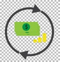 Money convert transparent. currency converter icon.