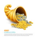 Money Cornucopia Realistic Design Concept