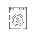 Money crime line icons. Fraud, Online thief and Steal cash set. Phishing robbery, launder money crime and tax offense line icons.