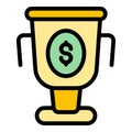 Money cup icon vector flat Royalty Free Stock Photo