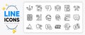 Money currency, Copywriting notebook and Smile face line icons. For web app. Vector