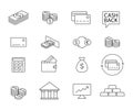 Money currency exchange line icons. Financial arrow graph. Stock illustration. Exchange symbol. Vector flat illustration. Coin Royalty Free Stock Photo